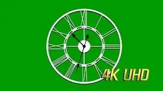 4K Analog Clock Free Green screen footage