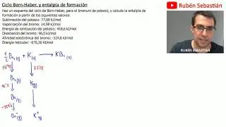 Ejercicio del ciclo Born-Haber del bromuro de potasio y calcular la entalpía de formación
