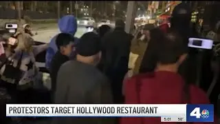 Protest held outside Hollywood restaurant turns violent
