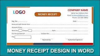 MS Word Tutorial: How to Create Money Receipt Bill Design in MS Word 2023 