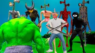 Best Mega Siren Head Monster Battle vs Superheroes vs  dark Bendy vs backrooms monsters vs chainsawm