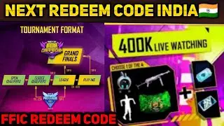 Next Redeem code Freefire india championship redeem code Freefire FFIC redeem code in Tamil