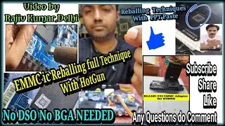 EMMC ic REBALLING With Hotgun || EMMC pinout Finding Without DSO || No BGA No DSO ||