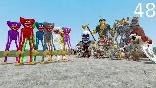 ALL HUGGY WUGGY COLORS VS DARK DECEPTION CHAPTERS 1-4 NPCs in Garry's Mod!!