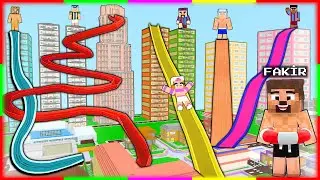 WE TURNED THE CITY INTO AN AQUAPARK AND HAD A HOLIDAY! 😱 - Minecraft