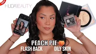 *new*HUDA BEAUTY PEACH PIE 🍑 SETTING POWDER |WORTH IT? + 12 HR WEAR TEST*oily skin* | MagdalineJanet