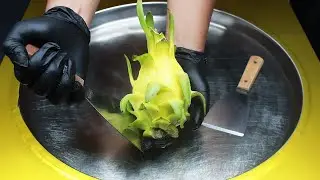 Wow Making Yellow Dragon Fruit To Delicious Ice Cream Rolls