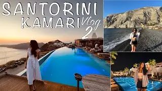Santorini, Kamari - Dünya'nın En Romantik Adası - Santorini Gezisi- Santorini Plajları 