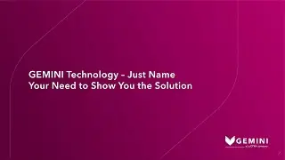GEMINI Technology – Just Name Your Need to Show You the Solution