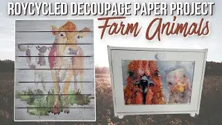 Roycycled "Farm Animals" Decoupage Paper Projects | Roycycled Decoupage Cow Paper | Thrift Flip