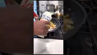 Making lobster fried rice
