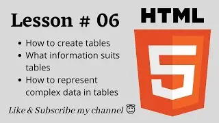 HTML lesson 06 | Tables | Basic Level