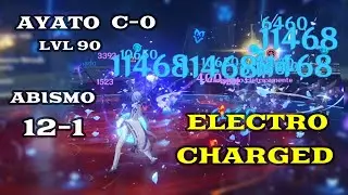 Ayato C-0 lvl 90 eletricamente carregado no Abismo 12-1 | Genshin Impact