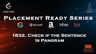 Check if the Sentence Is Pangram || Leetcode - 1832 || Java || #DLC