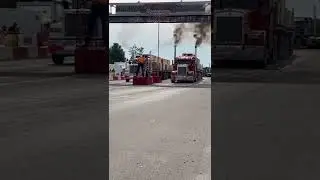 Fully loaded semi truck drag races