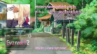 VIOLET EVERGARDEN OPENING | LYRICS VIDEO | SINCERELY - TRUE