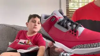 LIVE! Review Nike Air Jordan 3 Retro Fire Red Cement (Nike Chi)