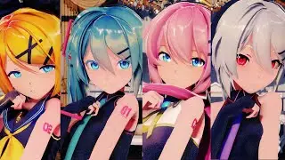 【4K MMD】 ハイファイレイヴァー (Hi-Fi Raver) / Sour式初音ミク,鏡音リン,巡音ルカ, 弱音ハク