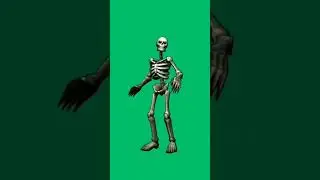 skeleton cat walk GREEN SCREEN