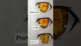 Beginner to GOAT🤯 Anime eye drawing #art #pro #watercolor #foryou #viral #fyp #phonk #100k #shorts