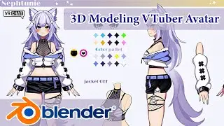 3D Modeling The Cutest Catgirl VTuber Character ft. @Nephtunie