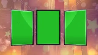 News three windows Studio video background Green Screen Animation Full HD