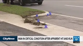 Man in life-threatening condition after apparent hit-and-run