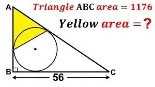 Can you find area of the Yellow shaded triangle? | (Inscribed Circle) | #math #maths | #geometry