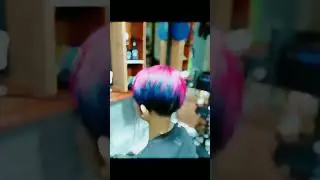 perpaduan warna biru dan unggu#colloring #hairstyle #haircut #shortsvideo
