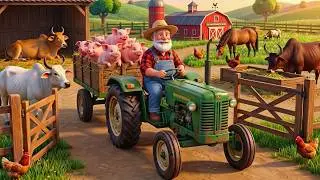 Old MacDonald Had a Farm | Happy Farm Animals Song for Kids | E-I-E-I-O