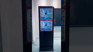How to set up split screen mode of floor standing digital signage totem?
