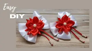 DIY 🎀 Hair Bow 🎀 Red Flower