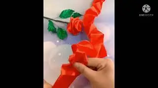 шикарная роза 🌹 из атласной ленты