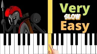 Stick War Legacy Theme - Field of Memories | (Slow) VERY EASY Piano Tutorial
