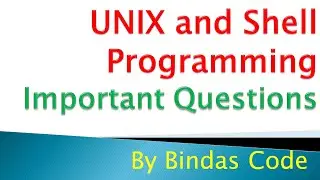 Unix and Shell Programming Important Question