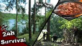 24h im Wald (Bushcraft) -  Übernachtung | Kochen | Shelter