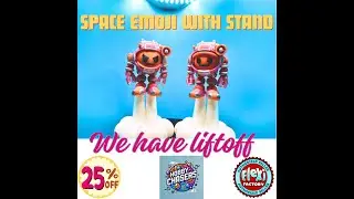 MultiColored Spacemoji with Stand – 3D Printed Articulated Astronaut Emoji Model