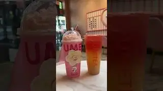 Boba and popcorn chicken with Ume Tea! It’s low calorie and light 😋🤤 #bobalove