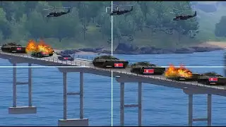 Just Happened! North Korean Elite Reinforcement Convoy Bombarded On Pontoon Bridge By Ukrainian Miss