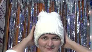 Шапка—Бини Спицами Укороченными рядами Платочной вязкой  | Легкий и простой способ