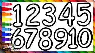 Draw and Color the Numbers from 1 to 20 1️⃣-2️⃣0️⃣ 🎨 Learn Colors and Numbers 🌈 Drawings for Kids