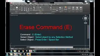 Erase Command In AutoCAD In Hindi