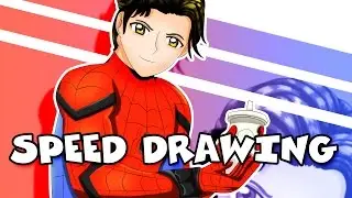Speed Drawing_Spider-Man_Tom Holland_anime_style