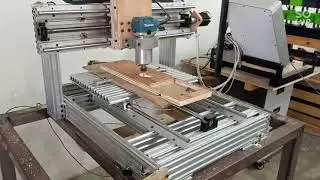 Fixed Gantry DIY CNC Router - cutting test