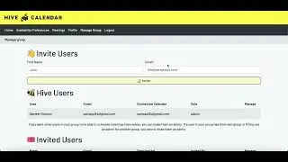 Hive Calendar: Invite users to your group