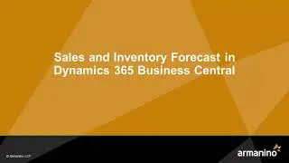 Sales and Inventory Forecast in Dynamics 365 Business Central