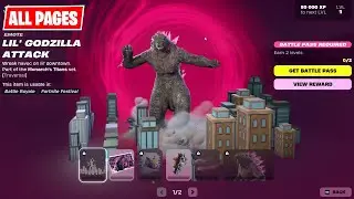 NEW Godzilla Emote & All Godzilla Rewards Pages