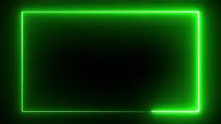 Motion Made - Free Green Color Neon lights rectangle frame animated loop background