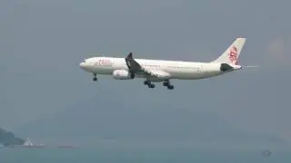 Dragon Air Airbus A330-300 landing at Hong Kong  Chek Lap Kok Airport