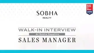 Sobha Walk-in Drive for Sales Managers #realestate #career #sale #construction